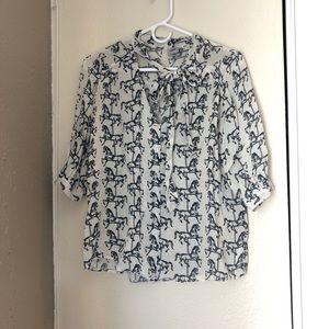 ASOS- horse button down tie shirt